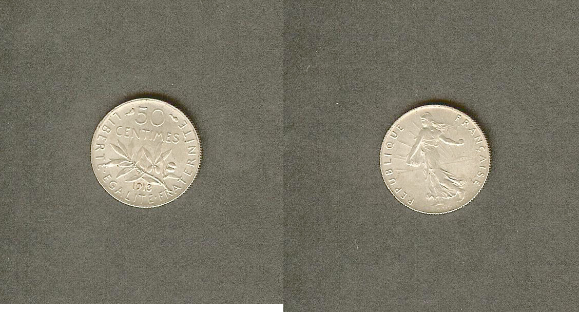 50 centimes Semeuse 1913  Unc